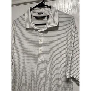 Polo Golf Ralph Lauren Polo Shirt Men XLarge White Striped Stretch Lisle Stretch